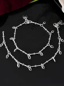 Sangria Stainless Steel Silver-Plated Anklet
