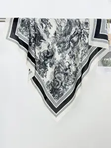 QUECY Women Printed Scarf with Solid Border