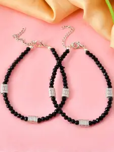 Sangria Stainless Steel Silver-Plated Anklet