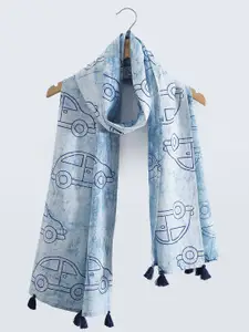 Ravaiyaa Women Conversational Printed Cotton Scarf