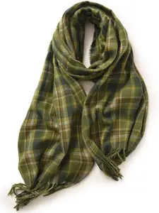 QUECY Women Checked Scarves With Tasselled