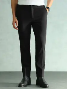 Arrow Men Solid Slim Fit Elasticated Waistband Trousers