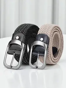 CRUSSET Pack of 2 Men Braided Canvas Belt