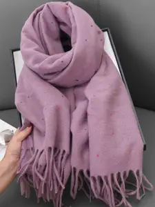 QUECY Women Printed Scarf With Tasselled