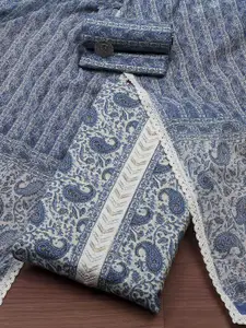 Biba Paisley Priented Pure Cotton Unstitched Dress Material