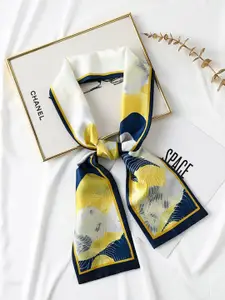 QUECY Women Printed Scarf with Solid Border