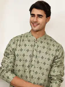 Jompers Men Ethnic Motifs Printed Festive Cotton Straight Kurta