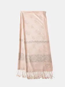 QUECY Women Printed Scarf with Tasselles