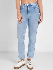 SF JEANS by Pantaloons Women Straight Fit High-Rise Heavy Fade Jeans