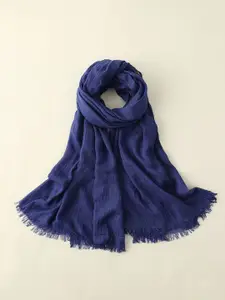 QUECY Women Cotton Scarf with Tasselled Border
