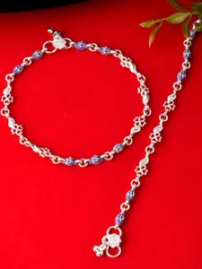 Sangria Stainless Steel Silver-Plated Anklet