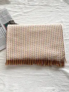 QUECY Women Checked Scarf with Tassels