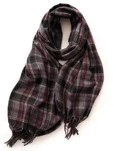 QUECY Women Checked Printed Scarf
