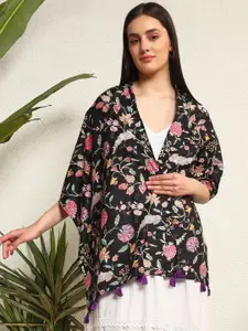 Ravaiyaa Women Printed with Tasselled Cotton Scarf