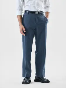 Snitch Men Regular Fit Mid-Rise Formal Trousers