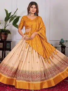 LADY SHOPI Printed Ready to Wear Lehenga & Unstitched Blouse With Dupatta