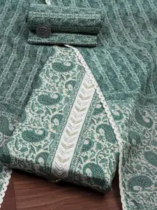 Biba Paisley Priented Pure Cotton Unstitched Dress Material