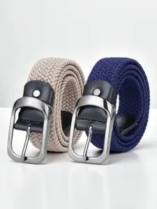 CRUSSET  Pack of 2 Men Braided Canvas Belt