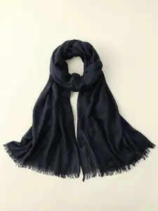 QUECY Women Frayed Bordered Cotton Scarf