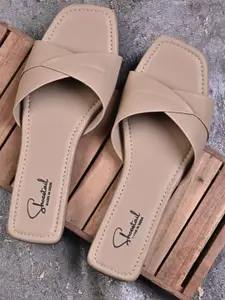 Shoestail Women Strappy Square Toe Flats