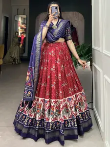 Aika Printed Ready to Wear Lehenga & Unstitched Blouse With Dupatta