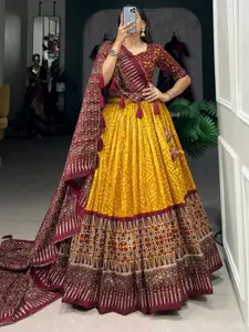 Aika Printed Ready to Wear Lehenga & Unstitched Blouse With Dupatta