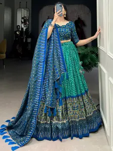 Aika Printed Ready to Wear Lehenga & Unstitched Blouse With Dupatta