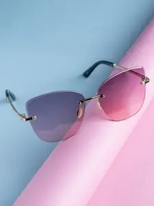 Leeway Women Cateye Sunglasses LW-6012-DARKPINK-Violet