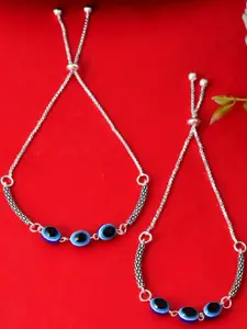 Sangria Stainless Steel Silver-Plated Anklet