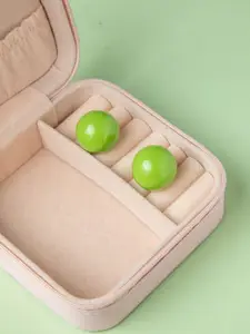 Niscka Gold-Plated Artificial Beaded Circular Shaped Studs