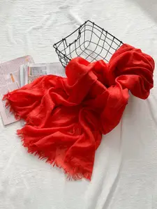 QUECY Women Scarf with Frayed Border