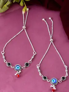 Sangria Stainless Steel Silver-Plated Anklet