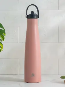 Home Centre Pink & Black Stainless Steel Water Bottle 700ml