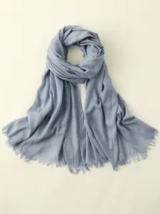 QUECY Women Solid Frayed Scarf