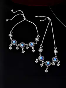 Sangria Stainless Steel Silver-Plated Anklet