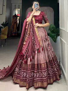 Aika Printed Ready to Wear Lehenga & Unstitched Blouse With Dupatta