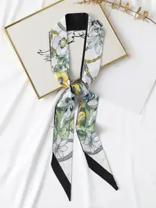 QUECY Women Satin Printed Scarf
