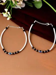 Sangria Stainless Steel Silver-Plated Anklet