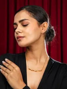 Niscka Gold-Plated Statement Necklace