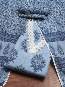 Biba Floral Priented Pure Cotton Unstitched Dress Material