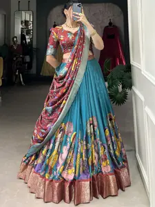 Aika Printed Ready to Wear Lehenga & Unstitched Blouse With Dupatta
