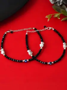 Sangria Stainless Steel Silver-Plated Anklet