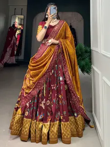 Aika Printed Ready to Wear Lehenga & Unstitched Blouse With Dupatta