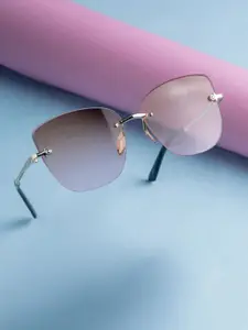 Leeway Women Rimless Cateye Sunglasses LW-6012-PINK-Pink