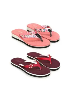 TWO SOFT Women Pack of 2 Striped Room Slippers