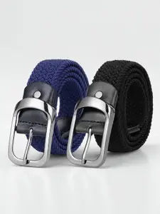 CRUSSET Men Pack of 2 Canvas Woven Design Belt