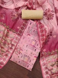 KIMISHA Ethnic Motifs Printed Beads and Stones Unstitched Dress Material