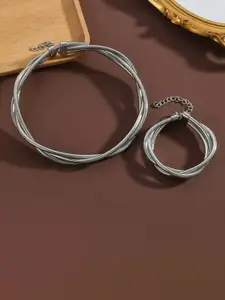 CORSICA Intricate Textured Details Necklace and Bracelet