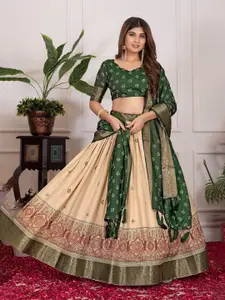 LADY SHOPI Floral Printed Ready to Wear Lehenga & Unstitched Blouse With Dupatta
