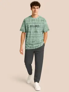 BULLMER Typographic Printed Oversized T-Shirt With Trousers